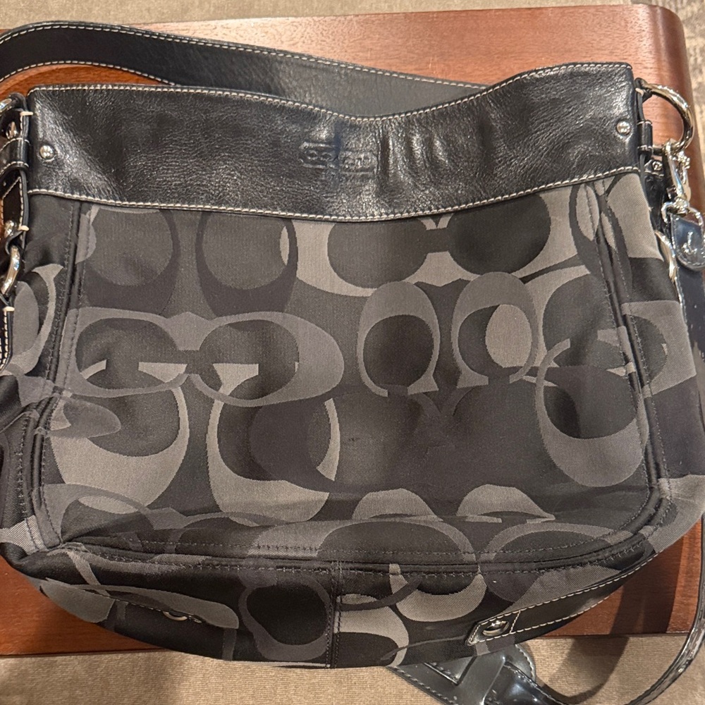 Coach Vintage- Black and Gray Women's Bag w- Crossbody Strap and Shoulder Strap